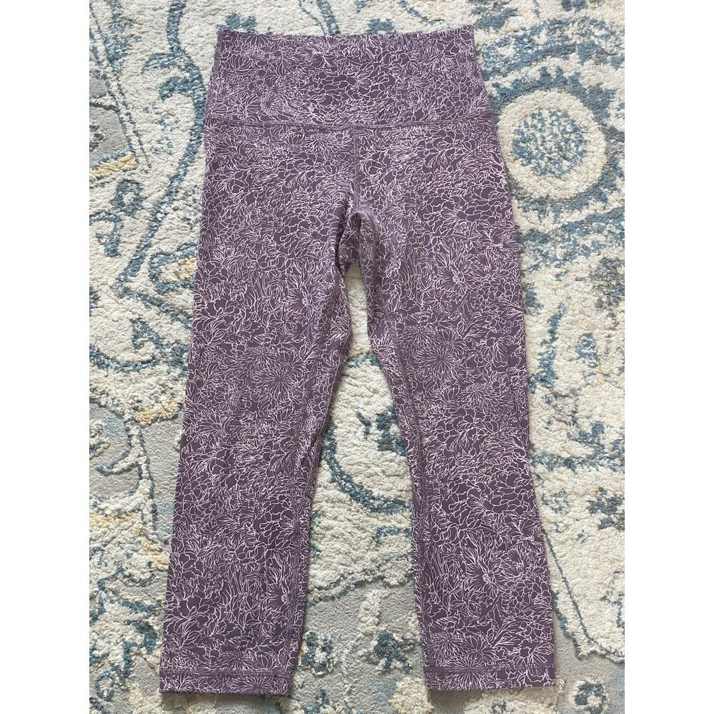 Lululemon Align Crop Leggings Arabesque Antoinette Smoky Quartz Purple Floral 6